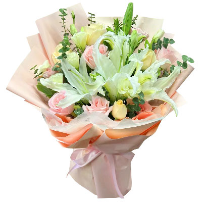 南充10朵玫瑰百合混搭，爱是难忘时刻