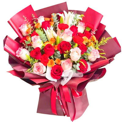 南充22朵玫瑰百合，追求真爱幸福